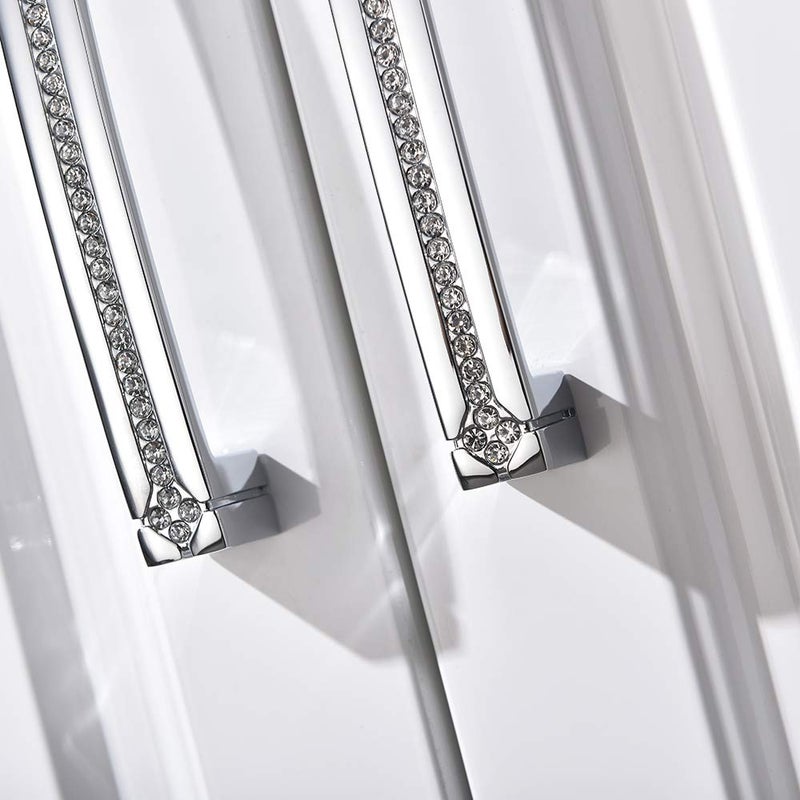TNOMS Cabinet Hardware Handles Pull Polished Chrome Door Kitchen Cupboard Drawer/Furniture Knobs with Screws,160mm Hole Center,8 Pack,FTHD160CH-P8 - Image 2